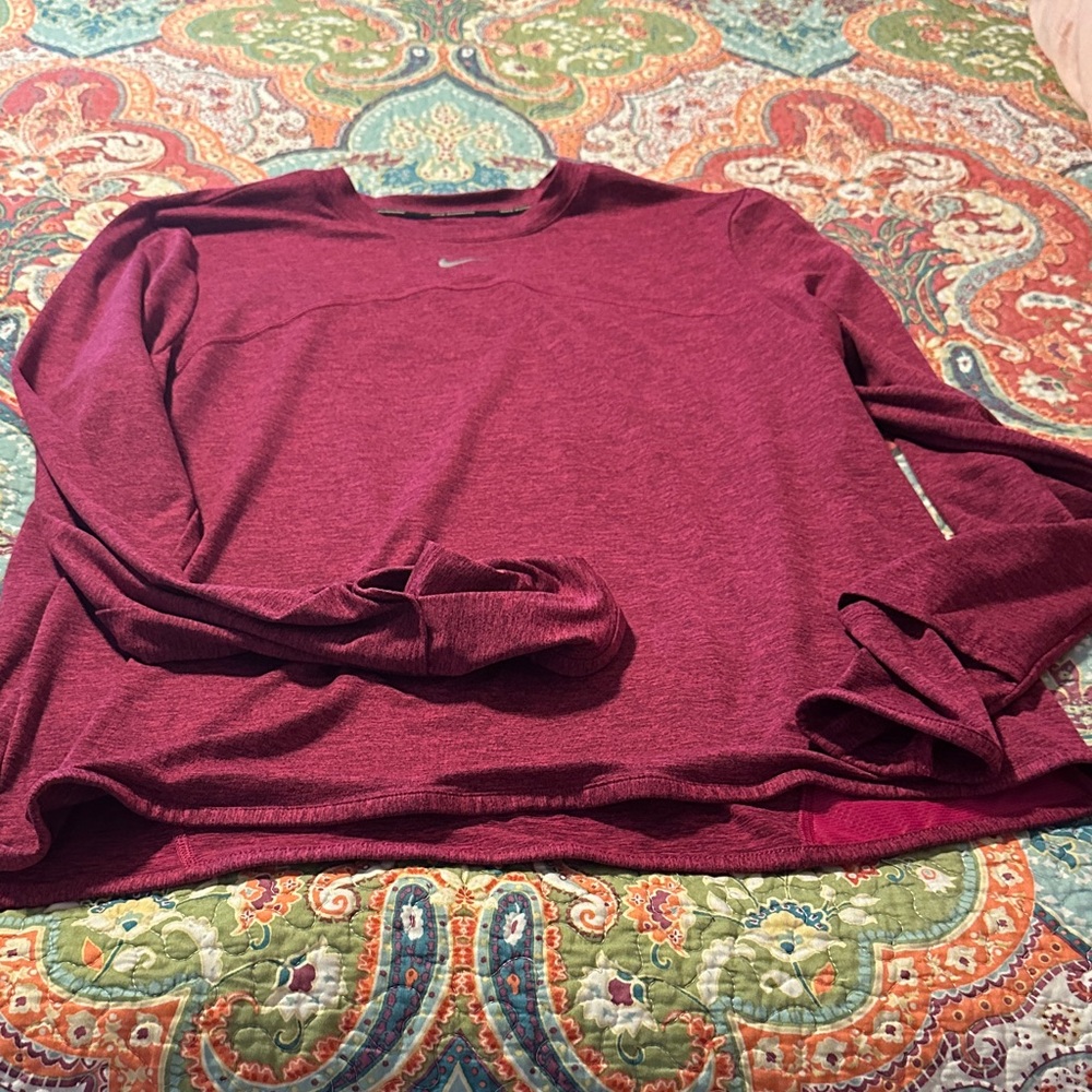 Nike Burgundy Long Sleeve Top